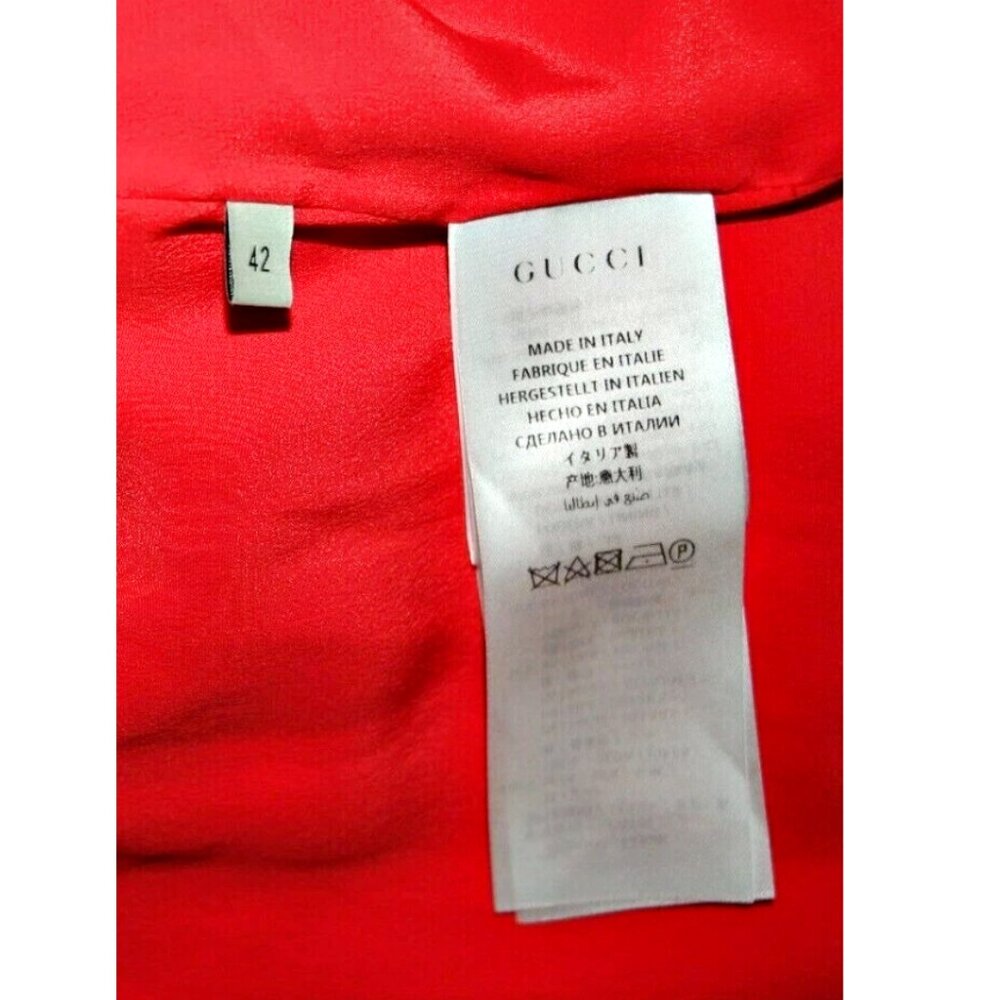 GUCCI Iconic Sleeveless Ruffle Cocktail Mini Dress in Red sz US 4-6 IT 42 $1620 - Picture 13 of 14